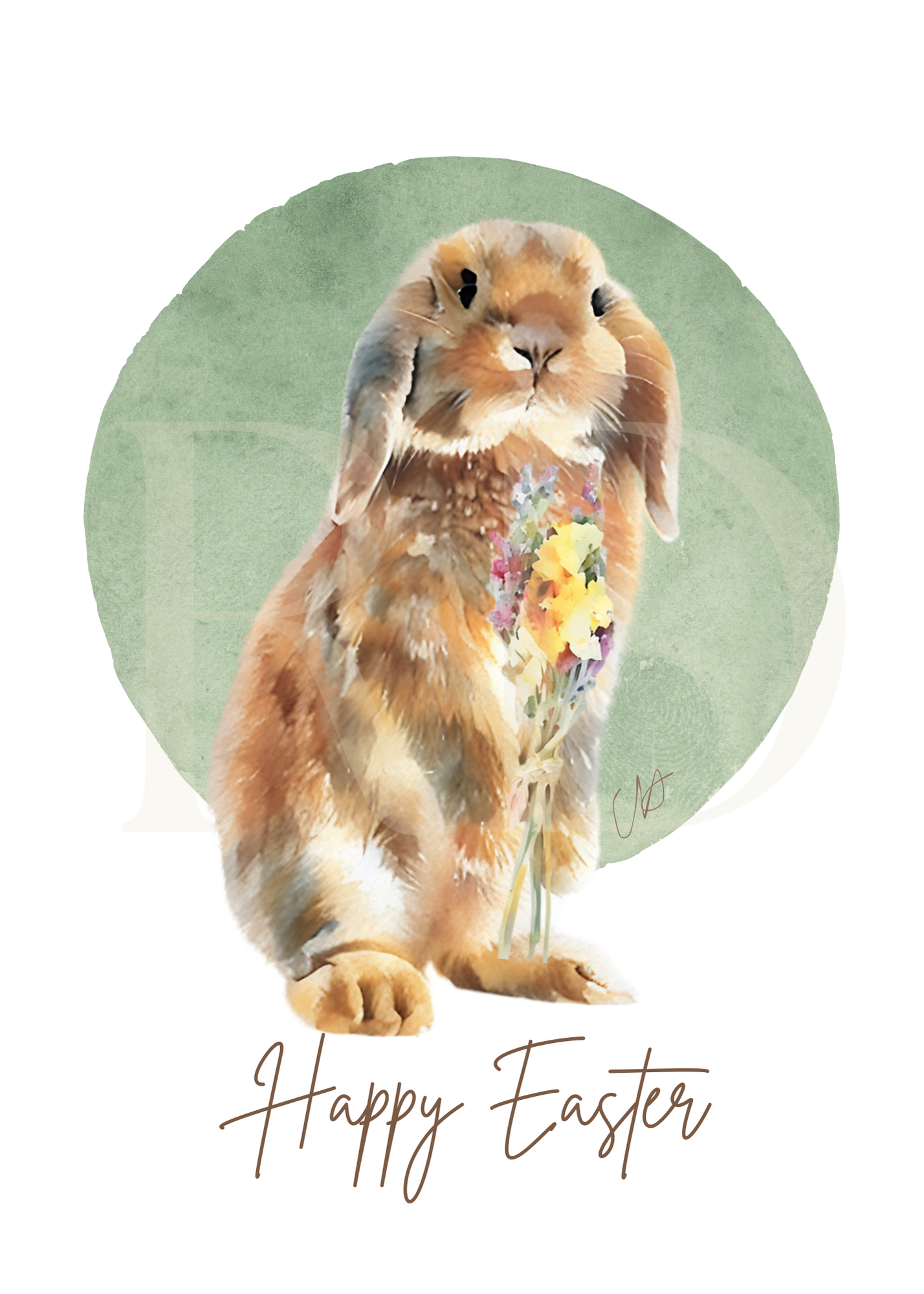 Bunny floral card