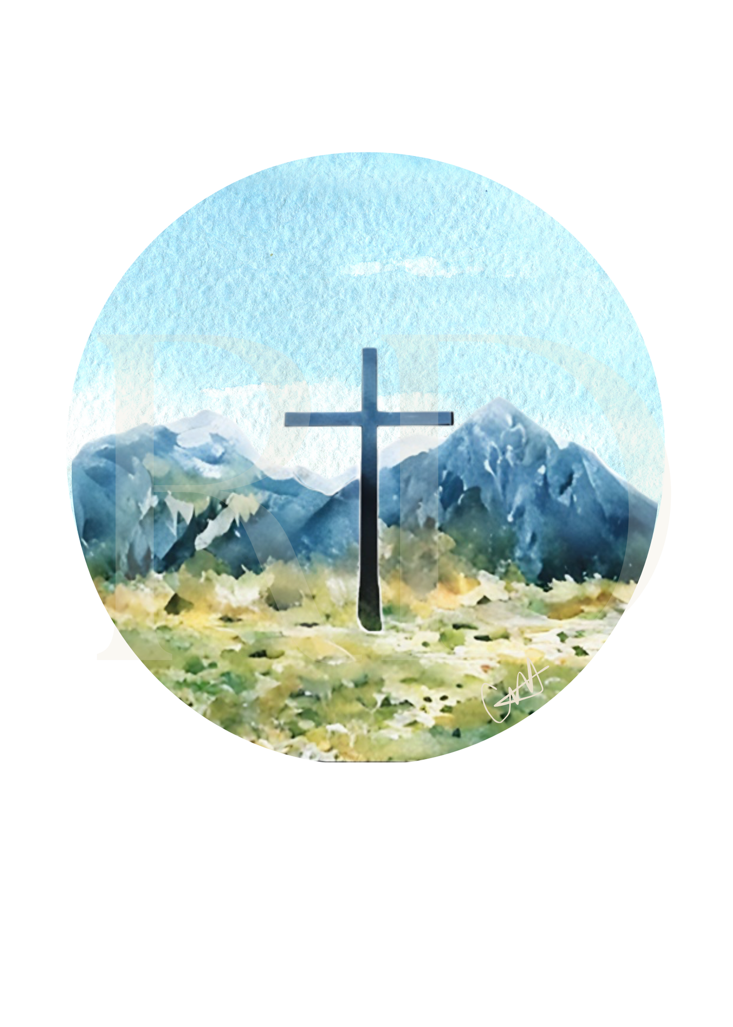 Mountain cross card