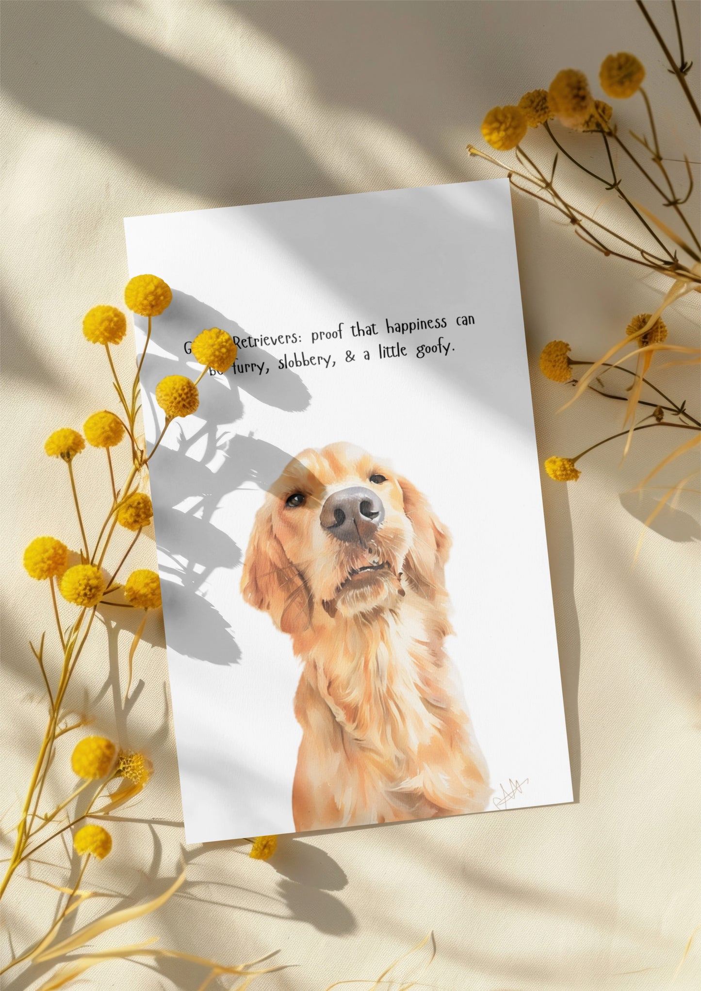 Golden greeting card