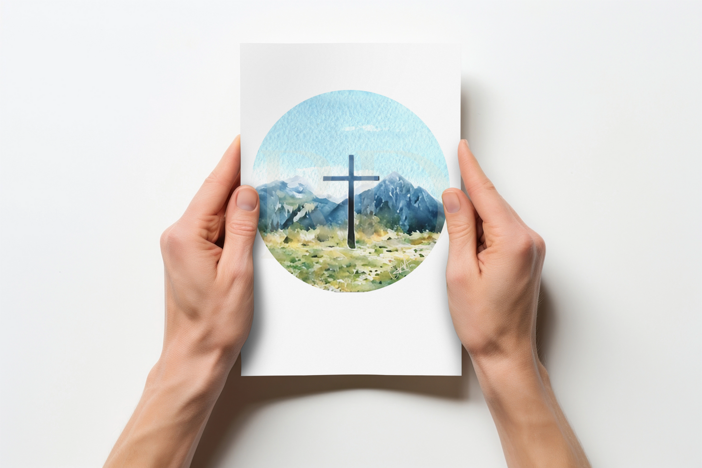 Mountain cross card