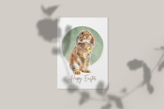 Bunny floral card