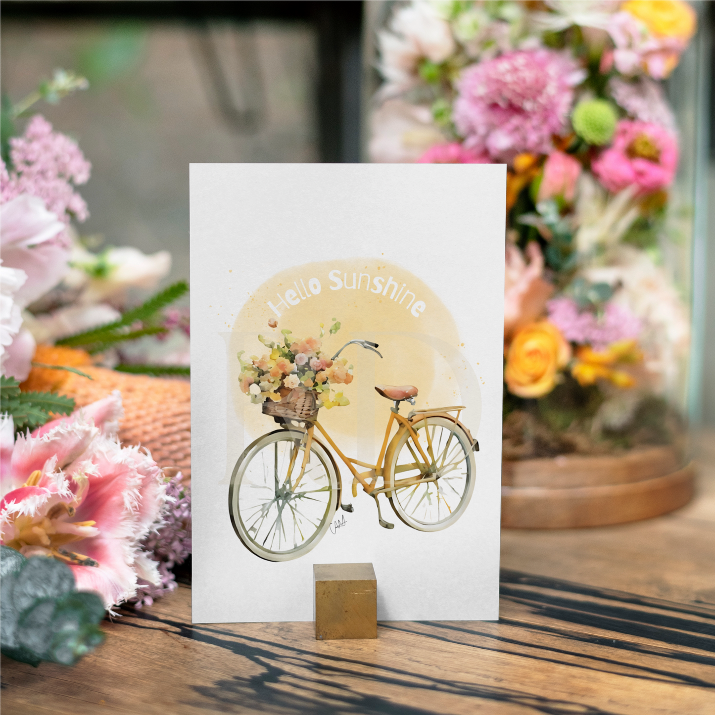 Yellow bike card