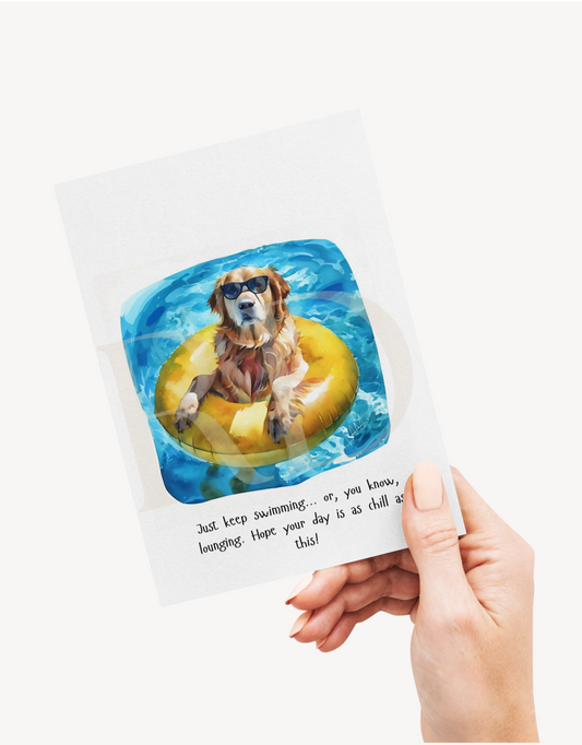 Pool dog card